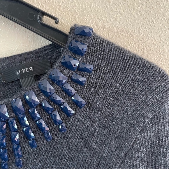 J.Crew jeweled starburst crew neck wool rabbit hair sweater EUC super soft XXS - Picture 5 of 10